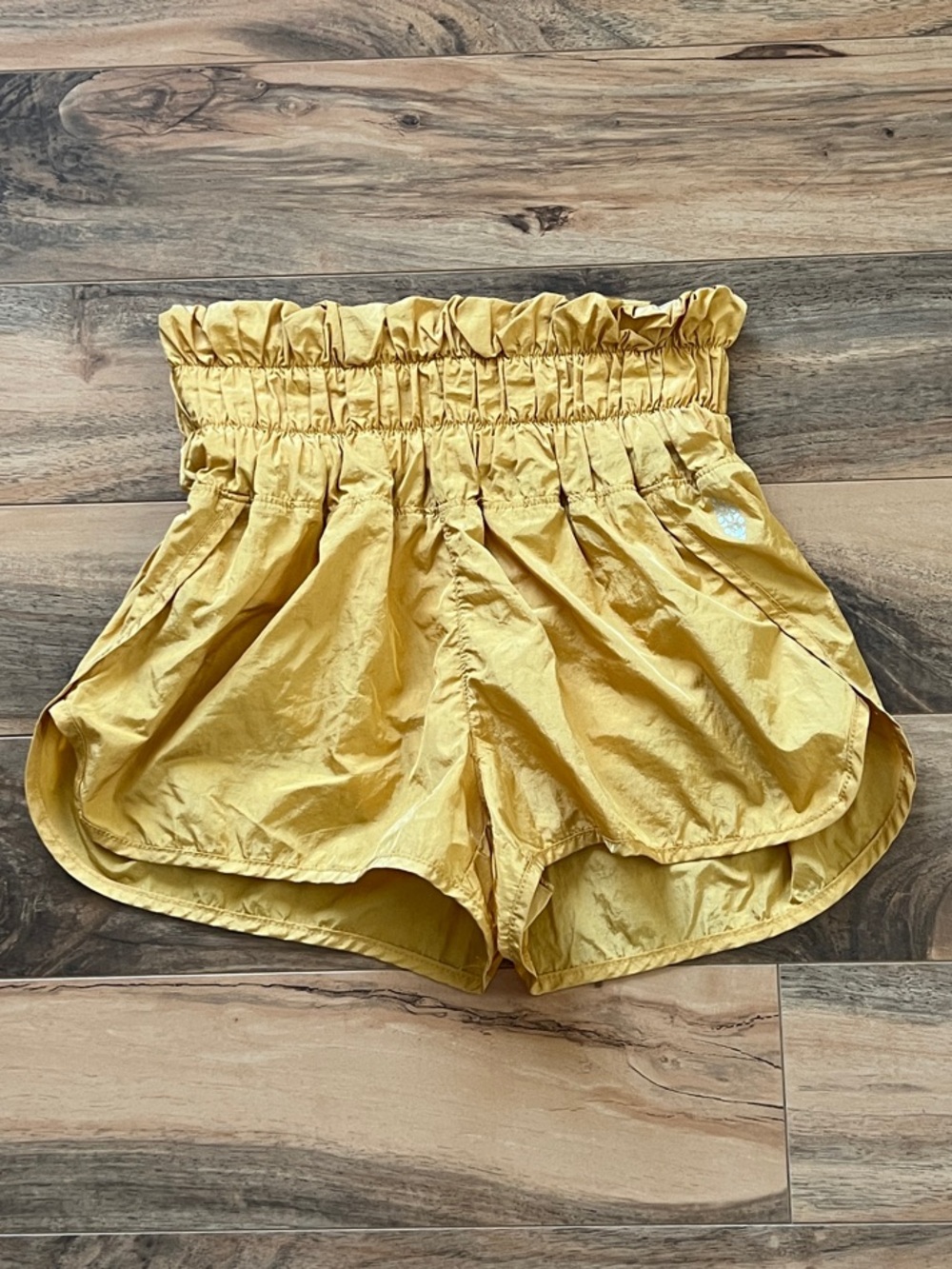 Free People FP Movement The Way Home Shorts Womens Sz S Gold Running Gym Workout